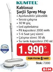 KUMTEL KABLOSUZ ŞARJLI SPREY MOP
